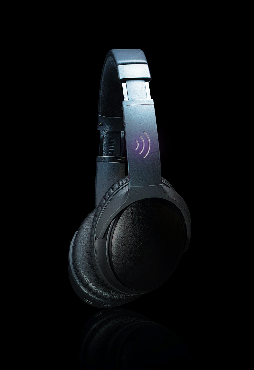 a pair of black headphones